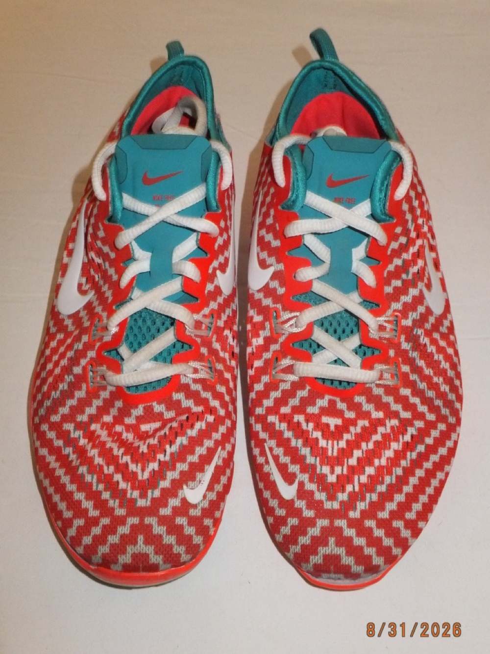 Nike Free Fit Women’s Red and Teal Running Shoes 7.5